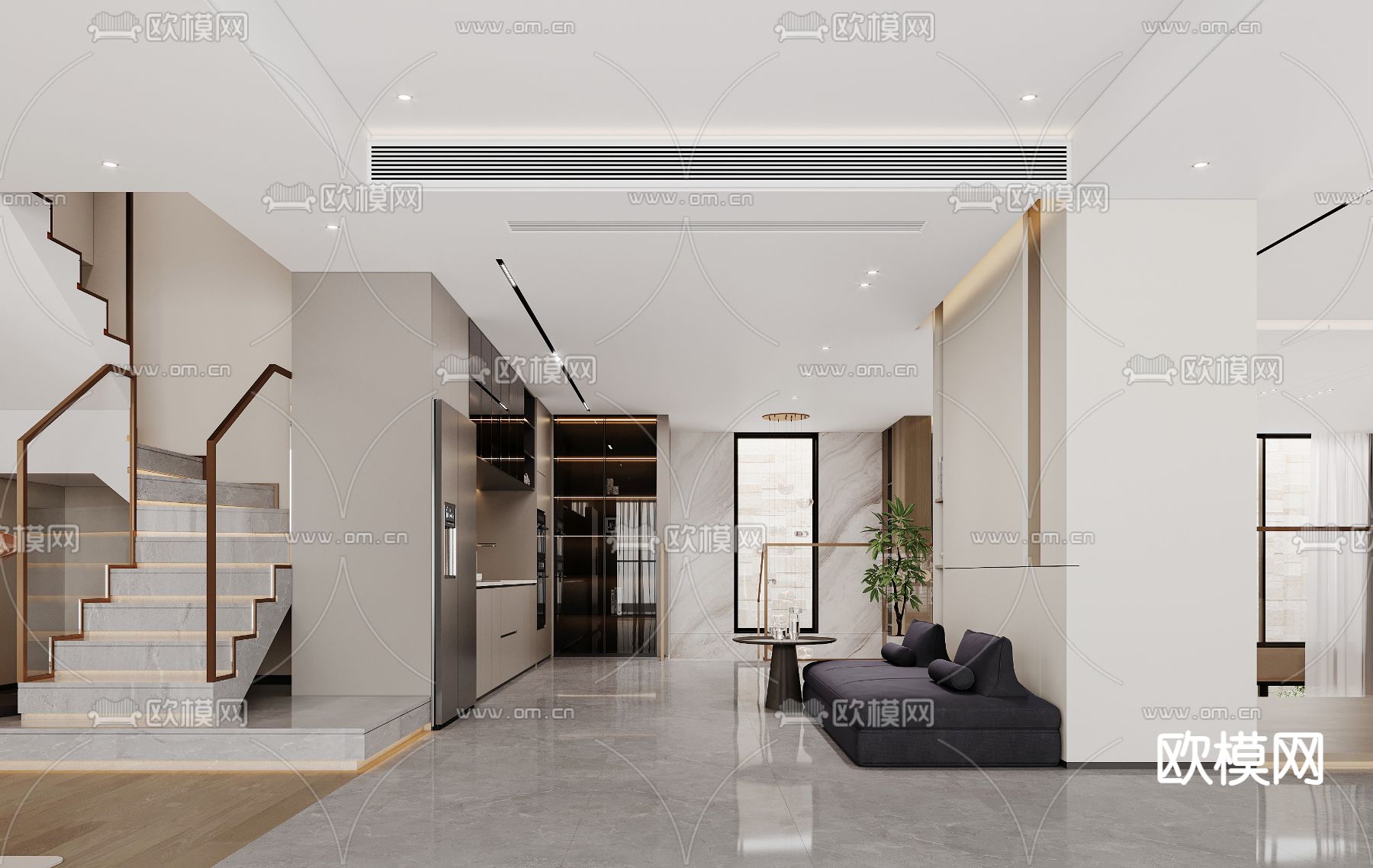 别墅水吧 休息区3d模型下载（渲染图1）