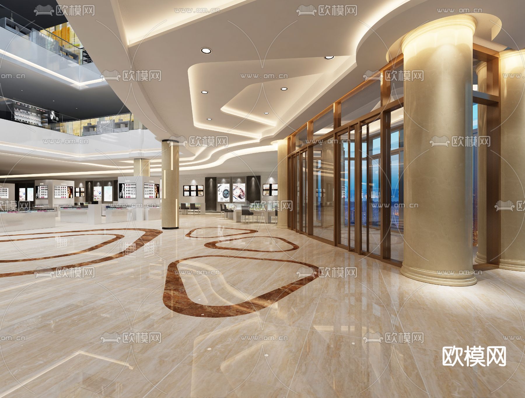 商场中庭 购物中心3d模型下载