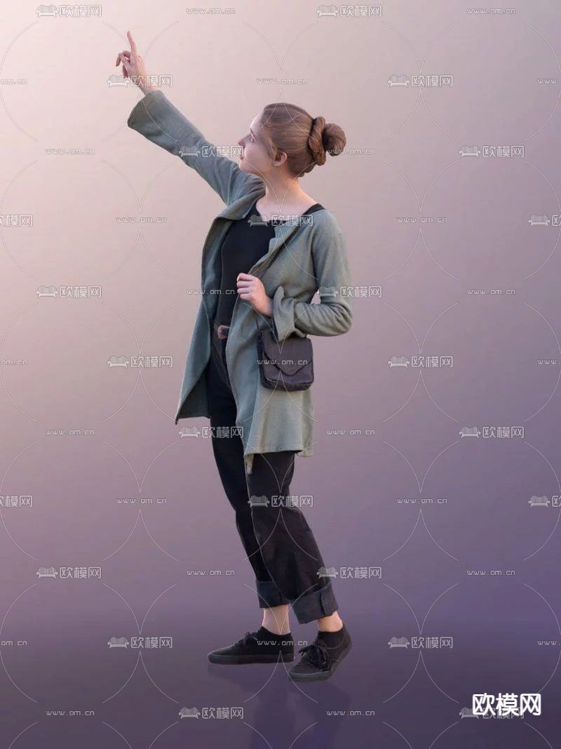 站姿女人3d模型下载（渲染图2）