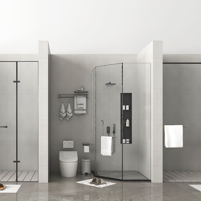  淋浴间 淋浴隔断su模型 