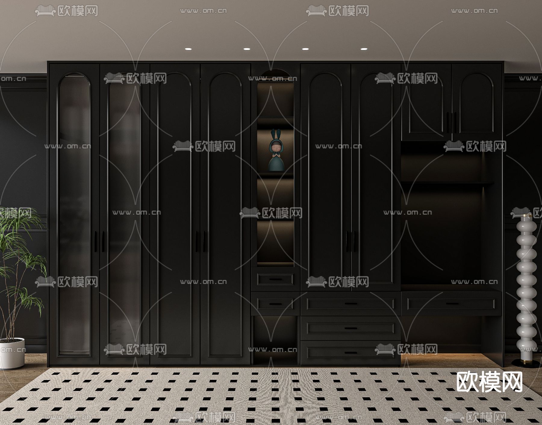 暗黑风衣柜3d模型下载