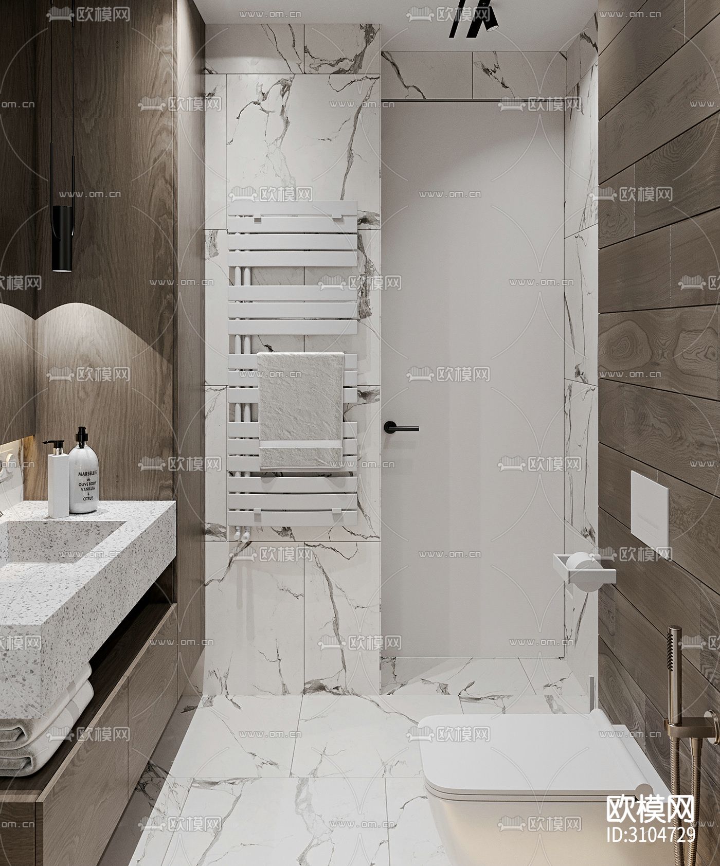 现代卫生间装修效果图下载（渲染图3）