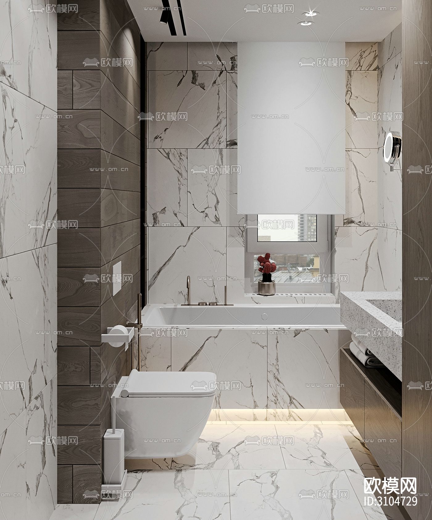 现代卫生间装修效果图下载（渲染图4）