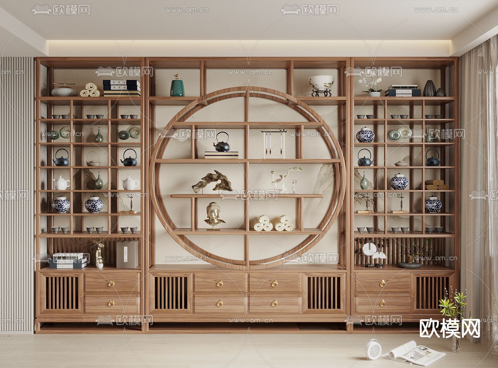 博古架 装饰柜 陈列柜3d模型下载