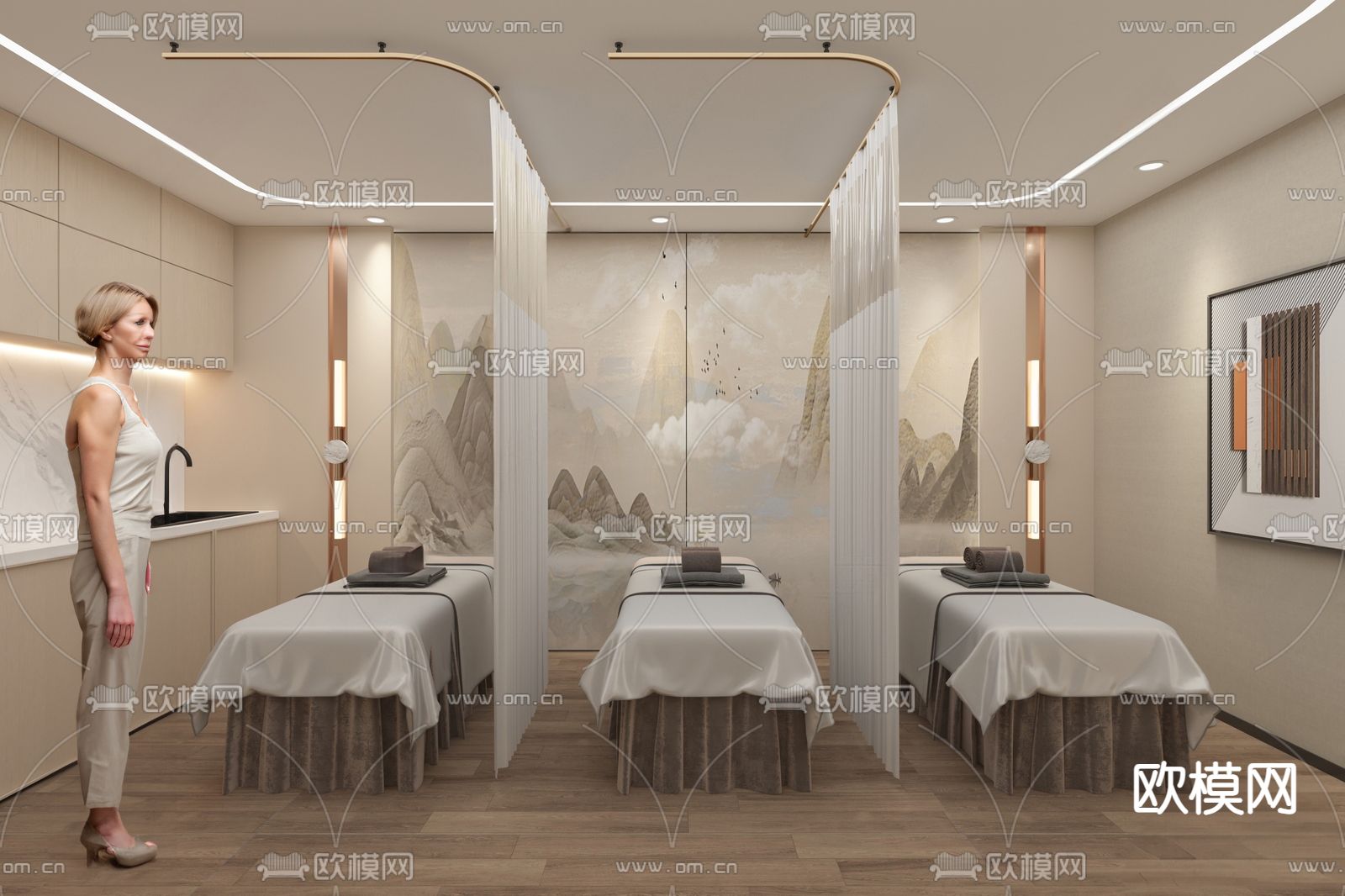 中医诊室su模型下载（渲染图2）