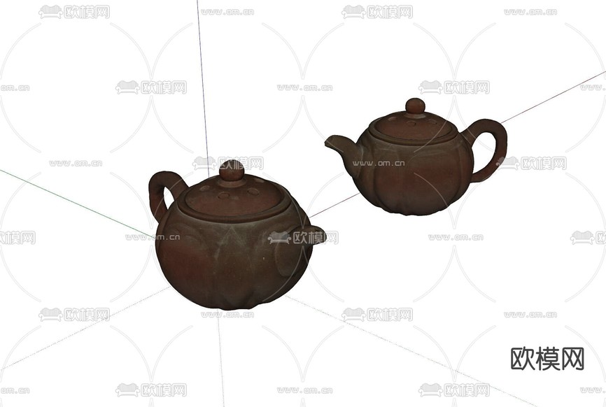 新中式瓷器 茶壶su模型下载(渲染图1)
