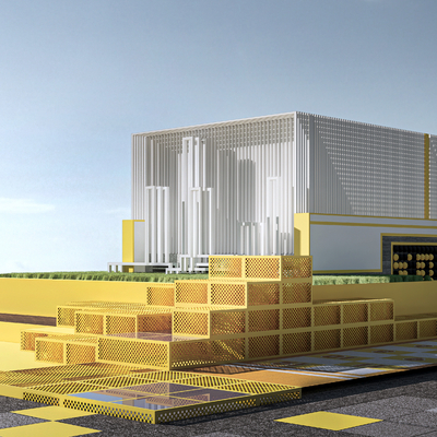  电箱装饰 电箱围挡su模型 