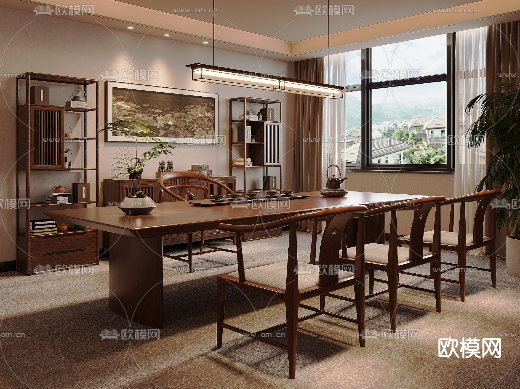 新中式茶室3d模型