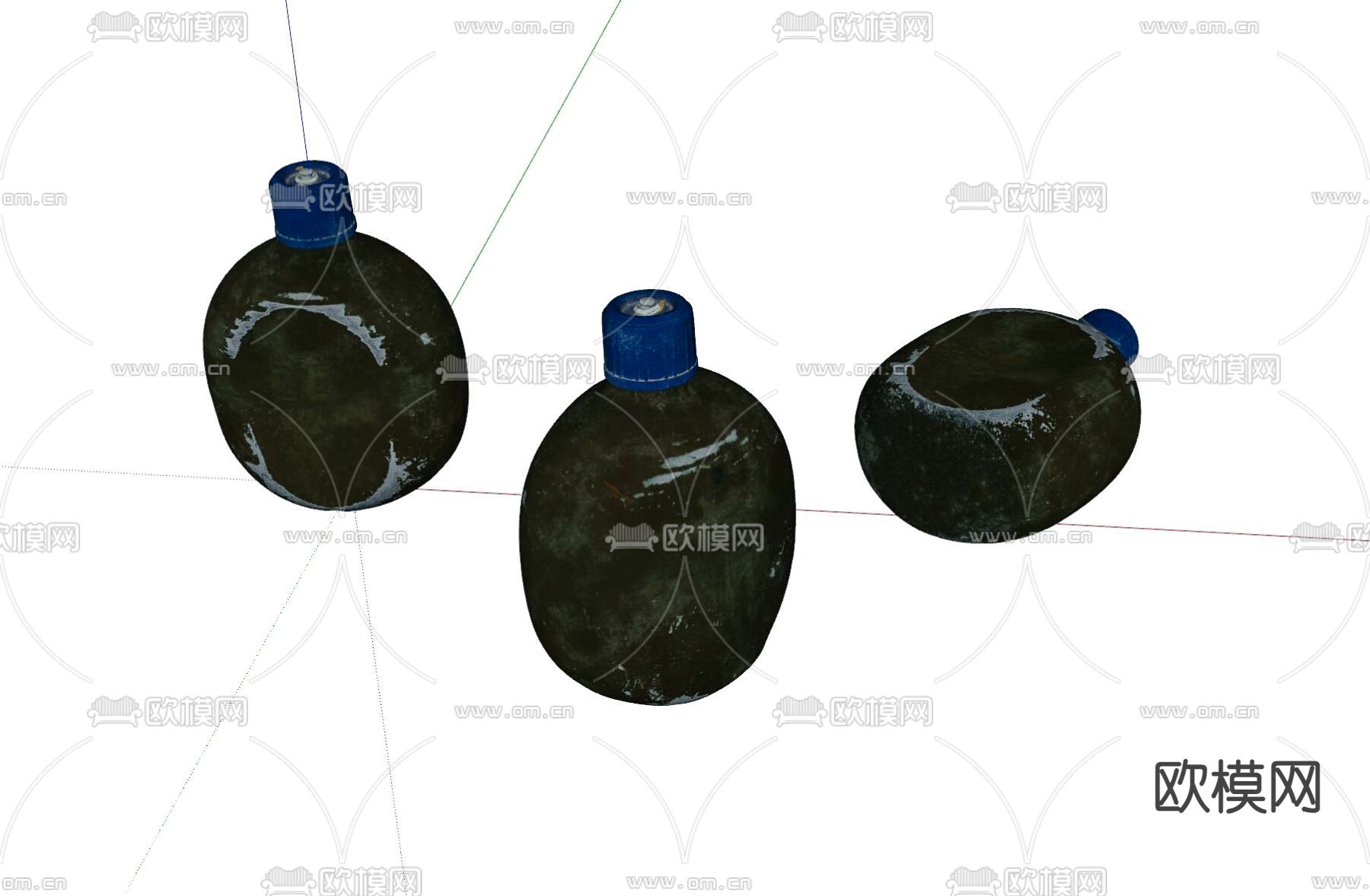 老旧水壶 老物件su模型下载（渲染图1）