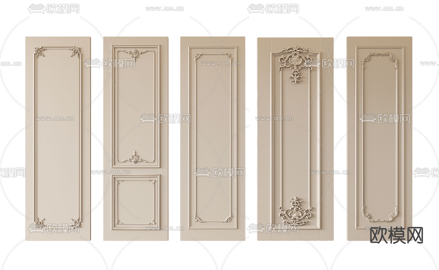 法式护墙板 墙裙3d模型下载