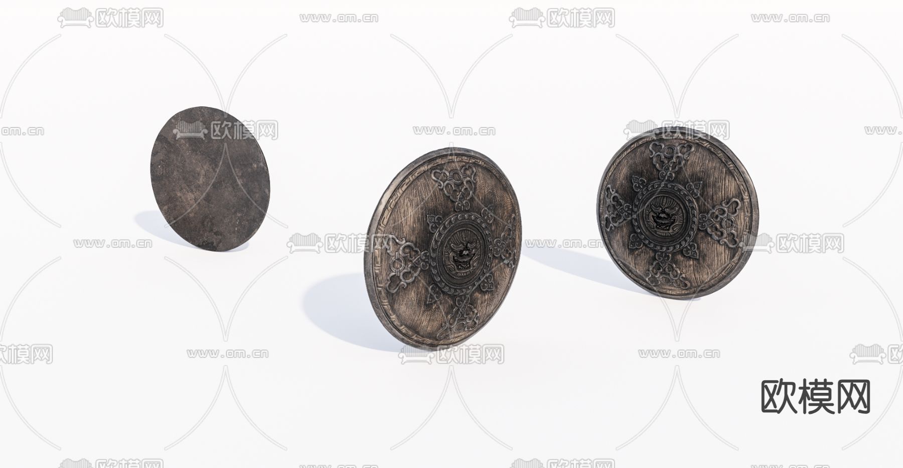 古代盾牌su模型下载（渲染图2）