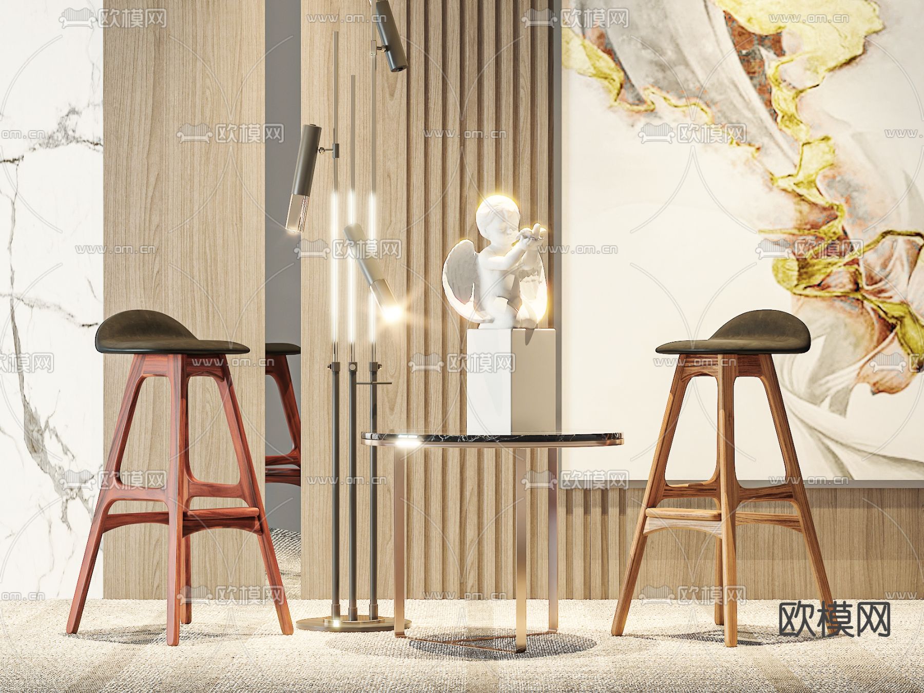 吧椅 吧凳 高脚凳3d模型下载