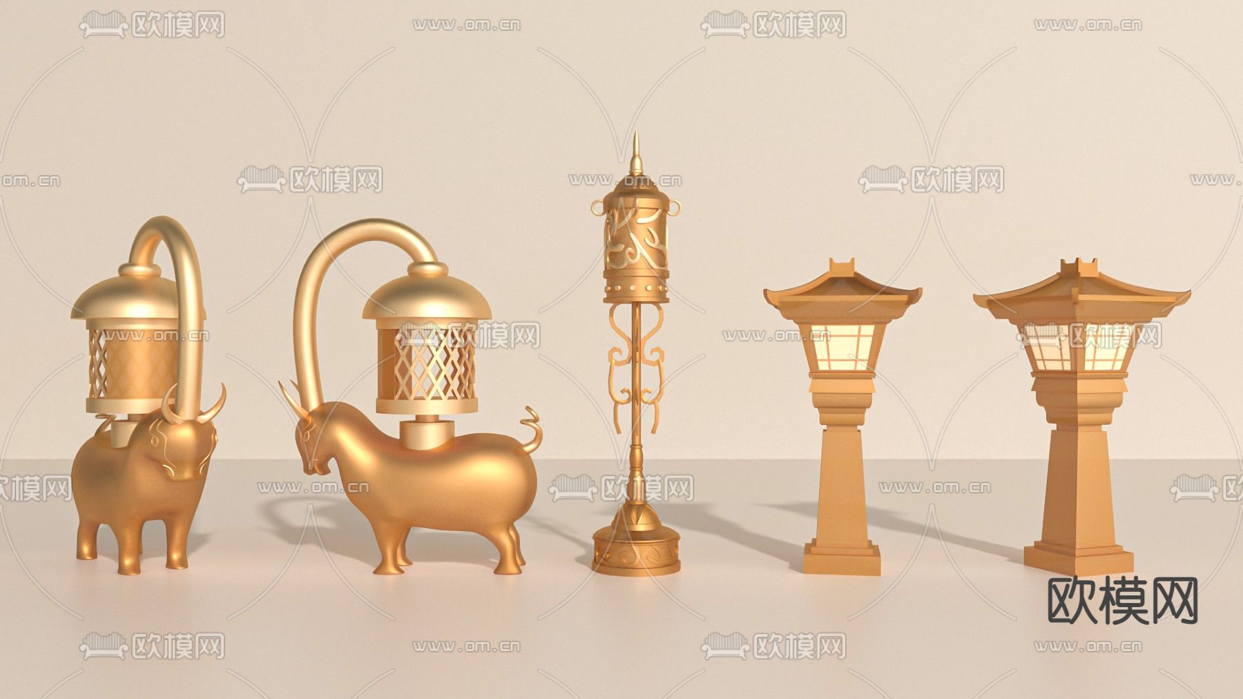 户外灯 铜制灯 路灯 景观灯3d模型下载