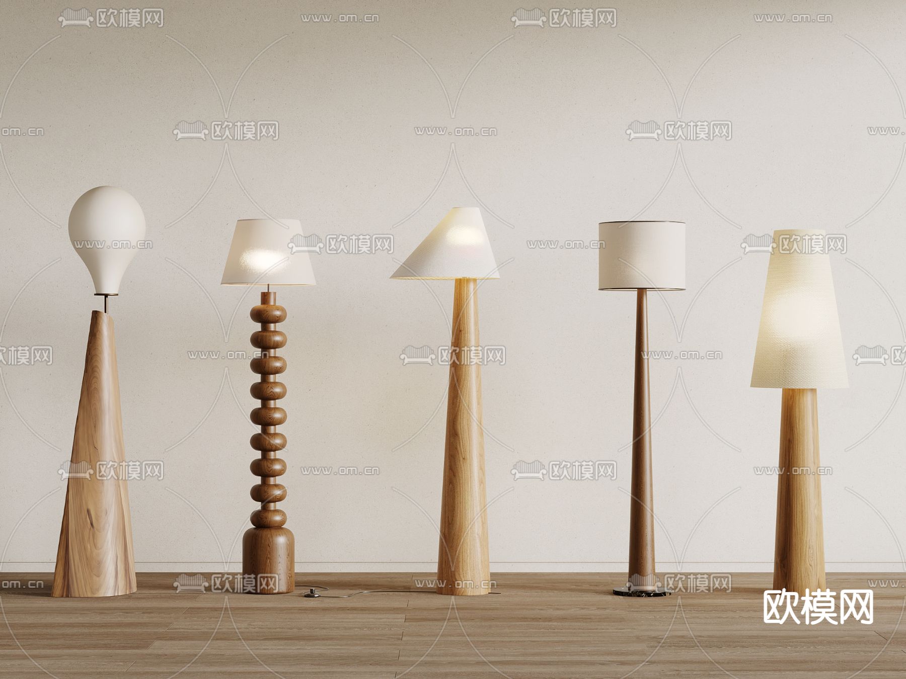 侘寂风落地灯3d模型下载