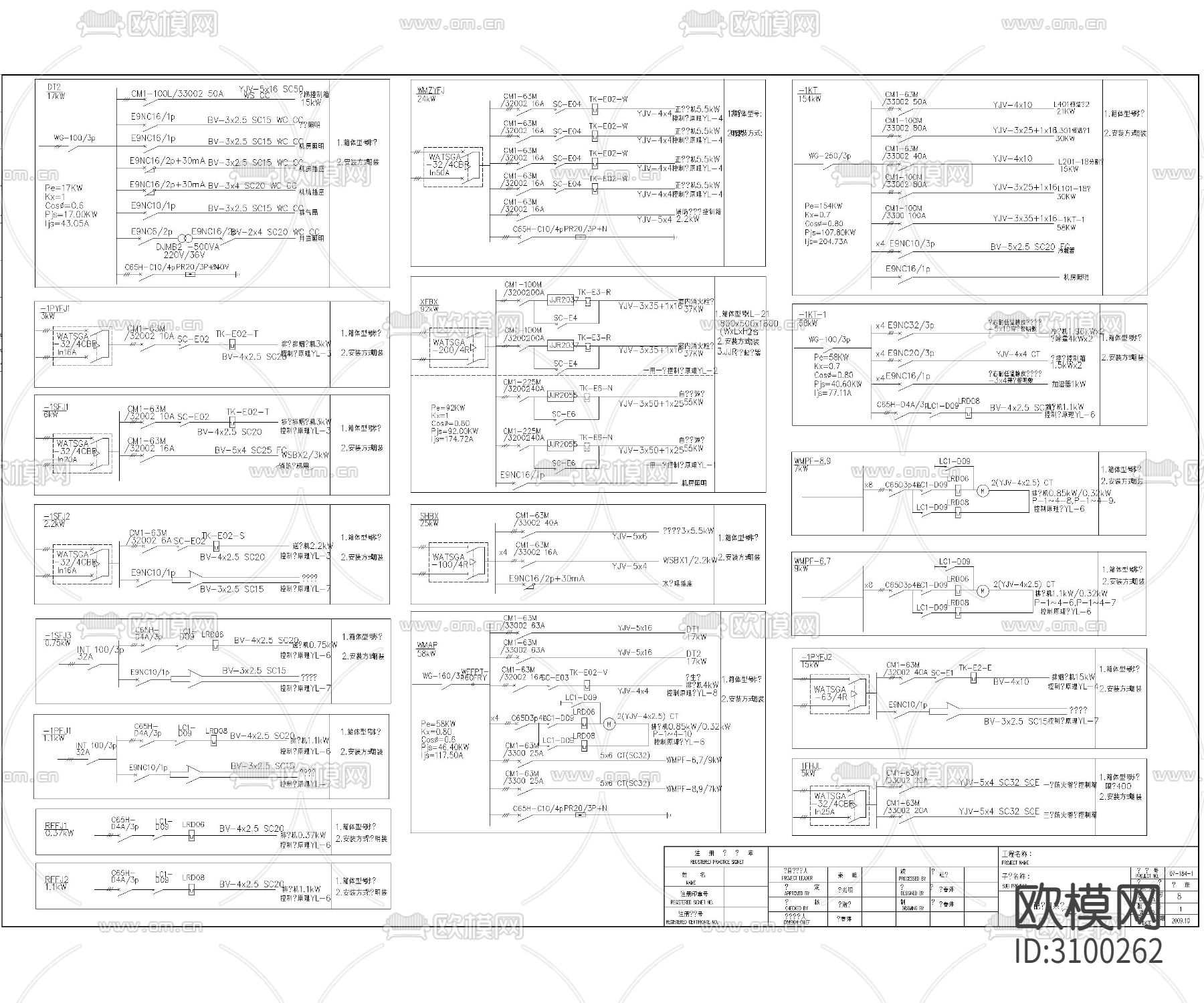 地下一层电力平面图cad施工图下载（渲染图4）