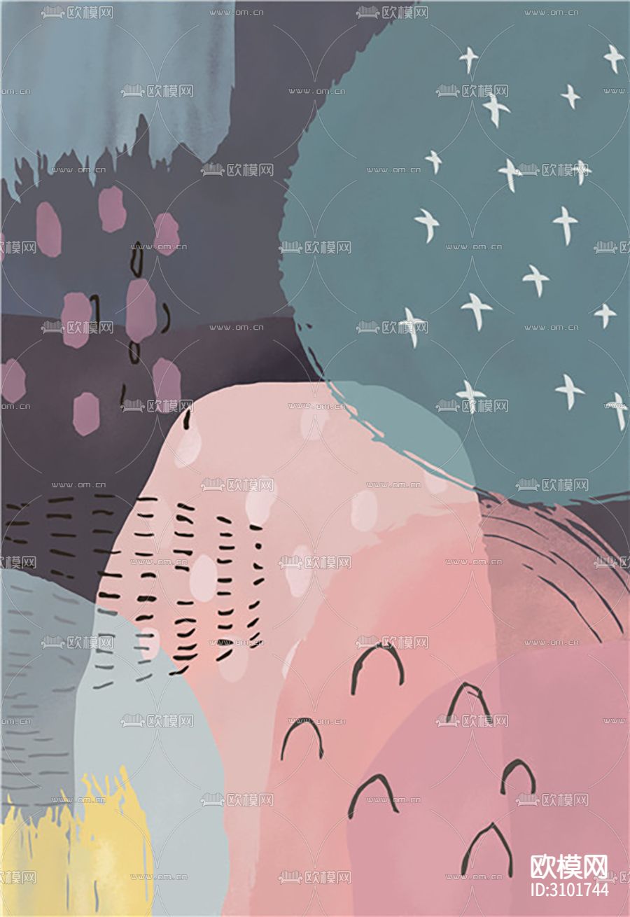 简约画 抽象画 装饰画贴图下载