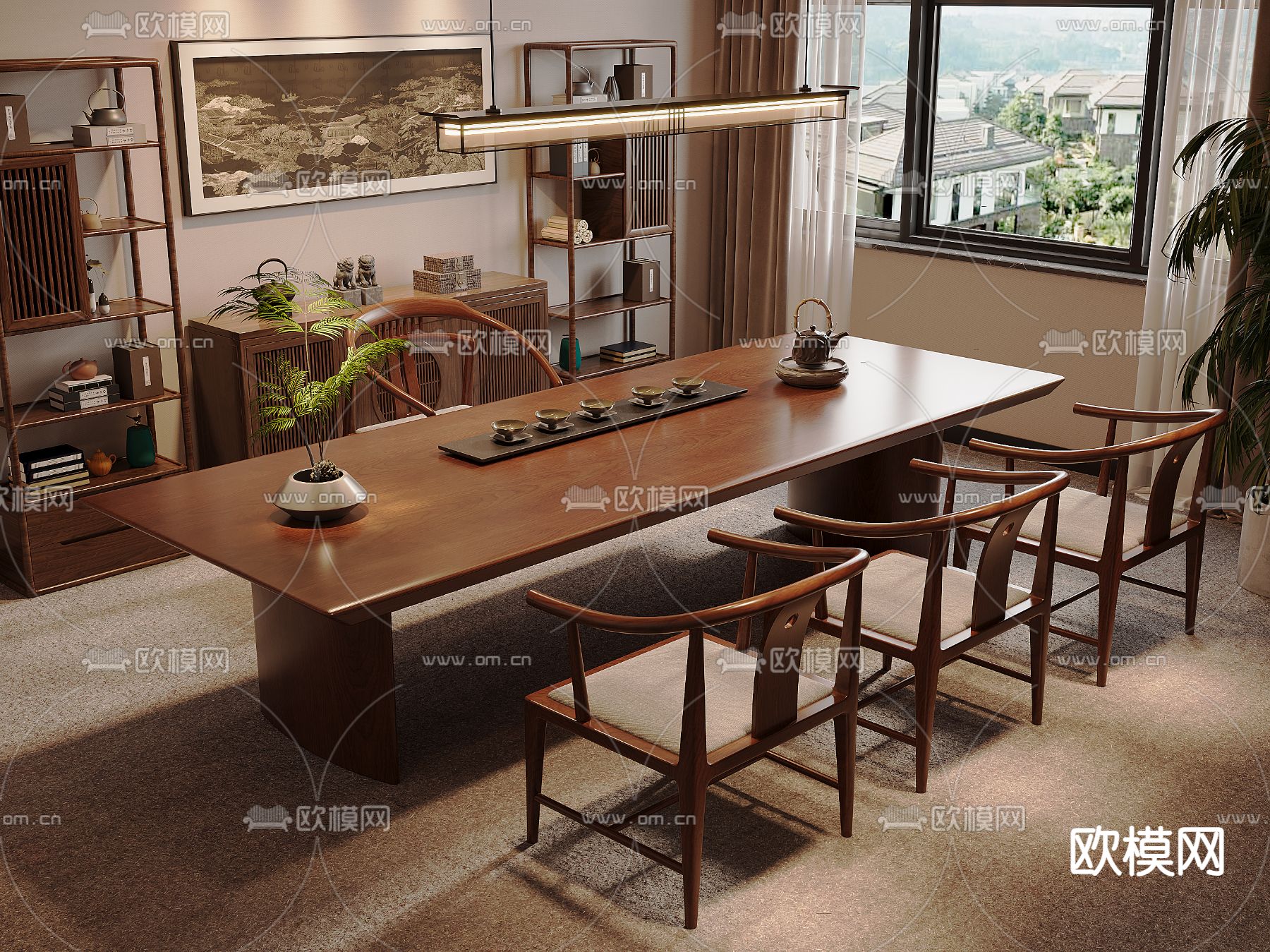 新中式茶室3d模型