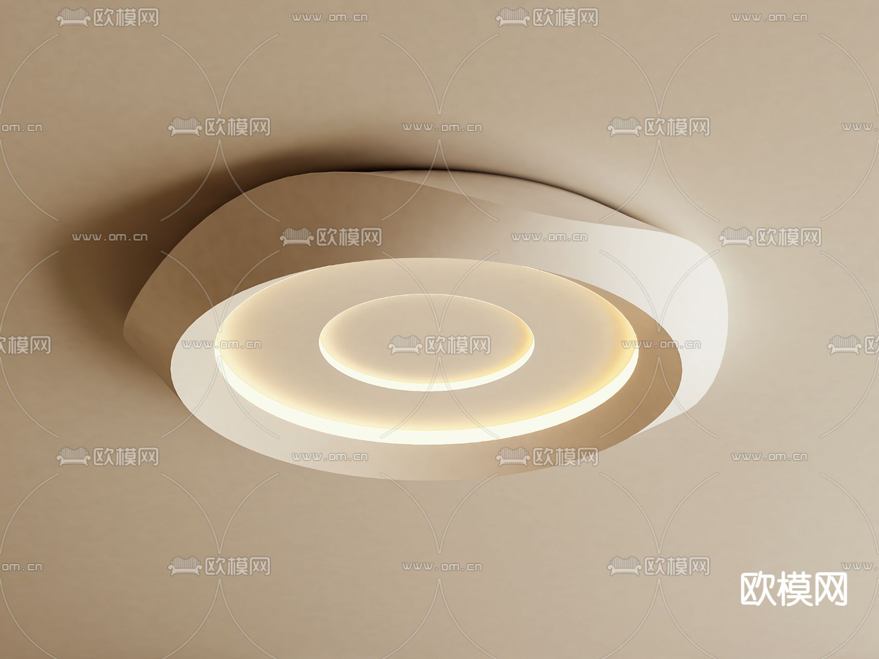 奶油风吸顶灯 卧室灯3d模型下载