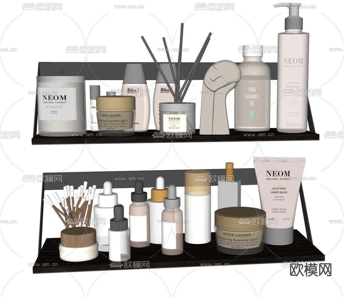 现代护肤品 化妆品su模型下载（渲染图1）