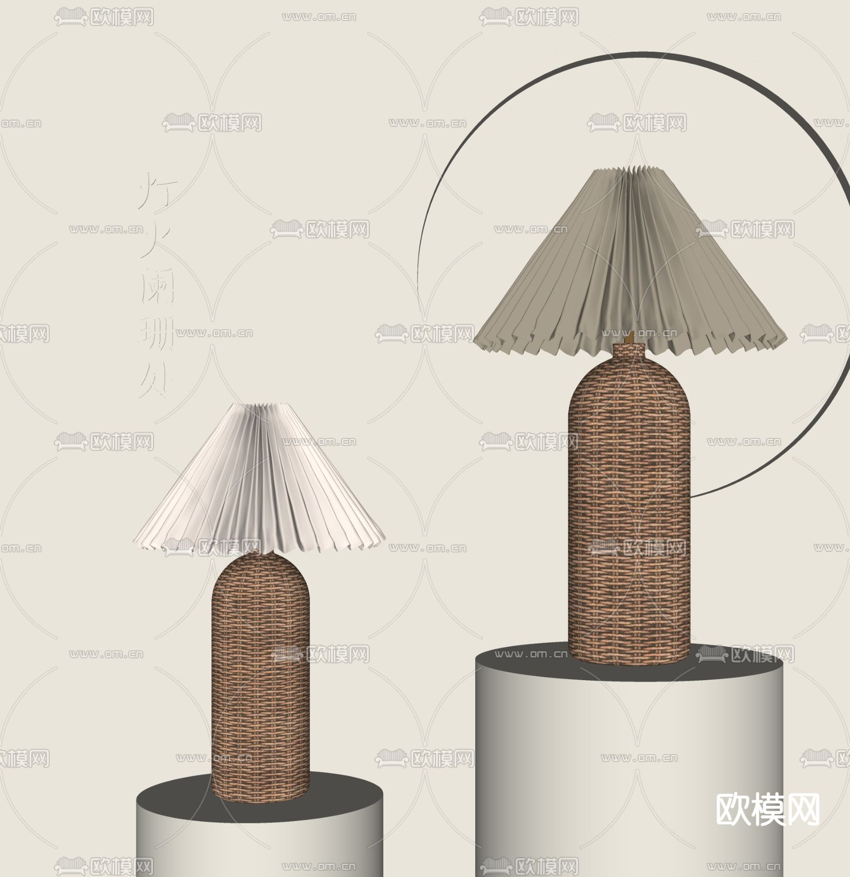 侘寂风台灯su模型