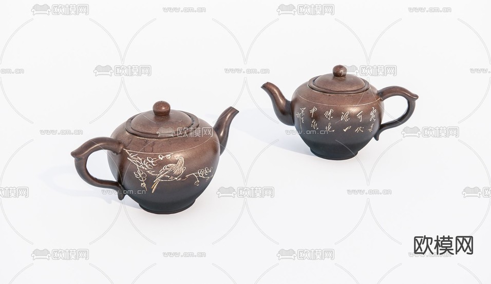 茶具 老旧茶壶su模型下载(渲染图2)