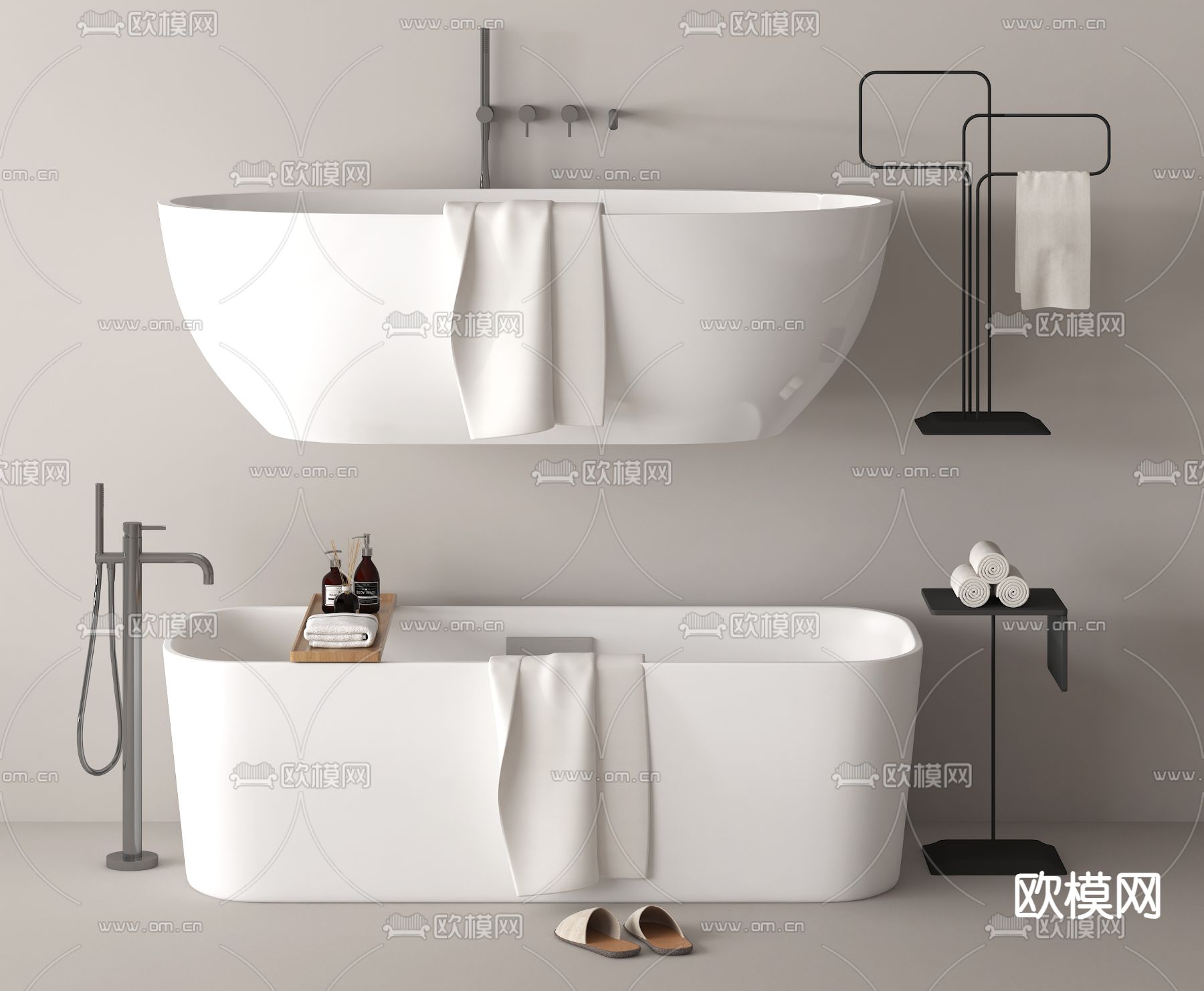 一体式浴缸 独立浴盆3d模型下载