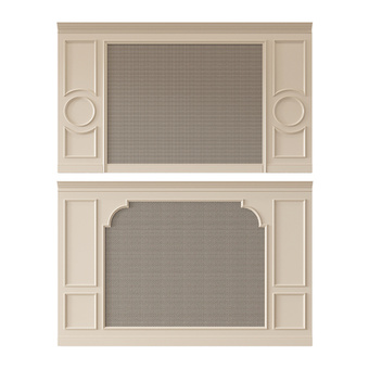 简欧电视背景墙 床头背景墙su模型