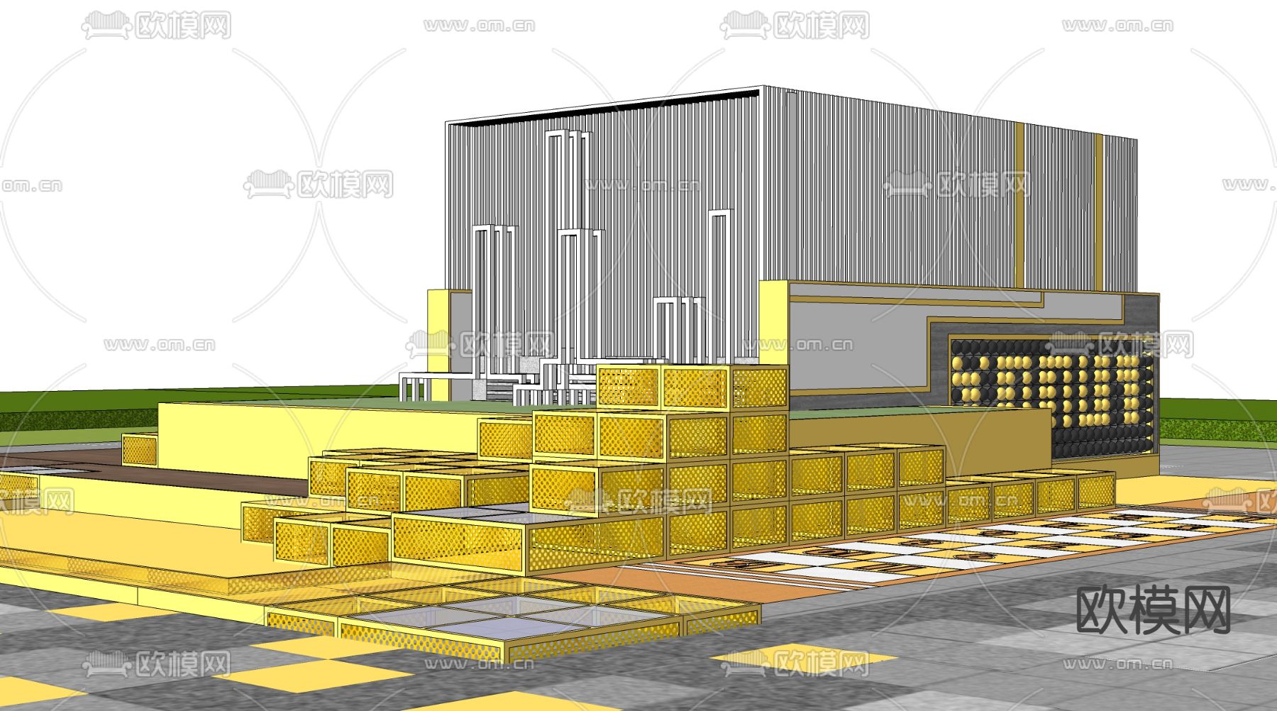 电箱装饰 电箱围挡su模型下载（渲染图1）