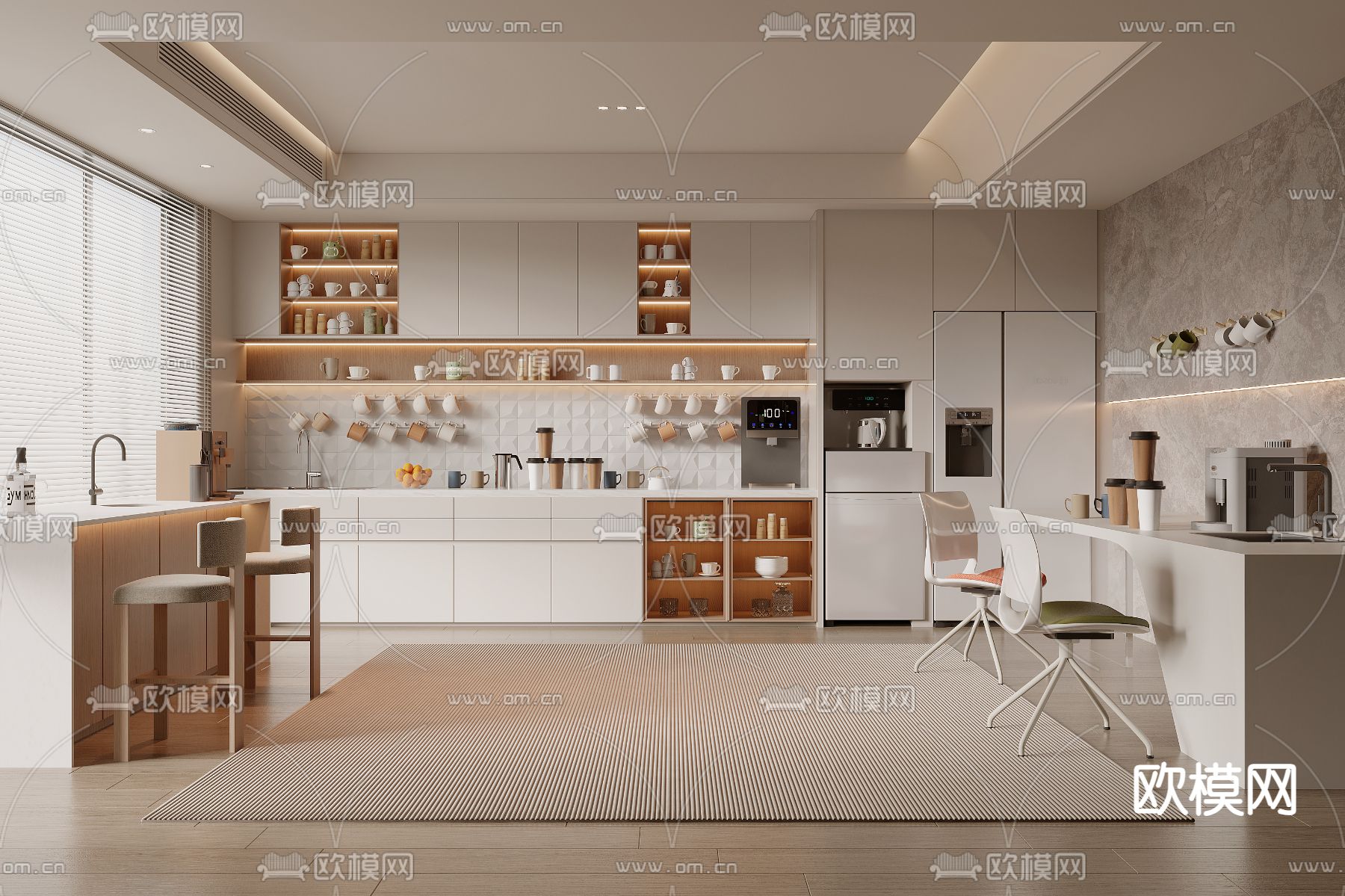 办公茶水间 休息区3d模型下载