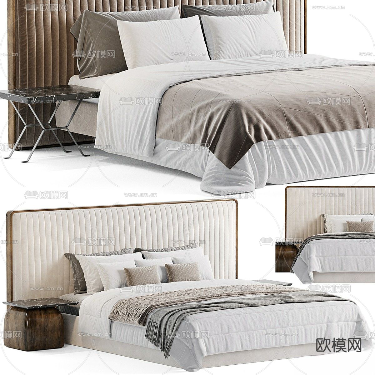 Molteni & C 双人床3d模型下载（渲染图2）