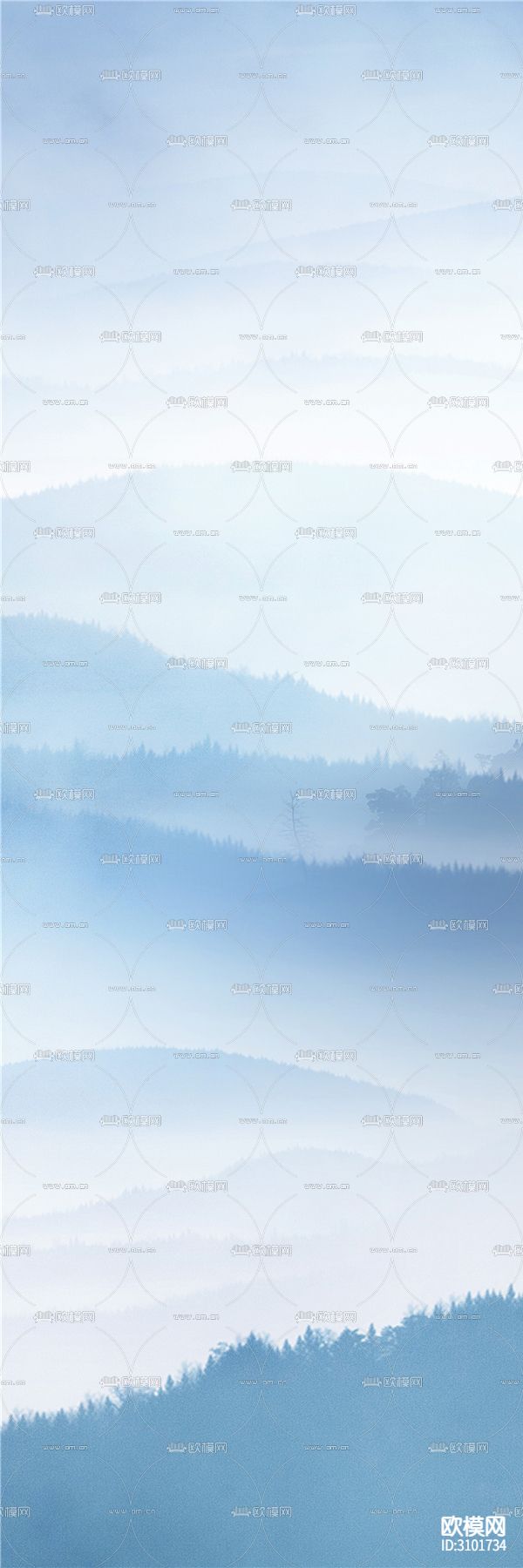 新中式水墨画 山川装饰画贴图下载