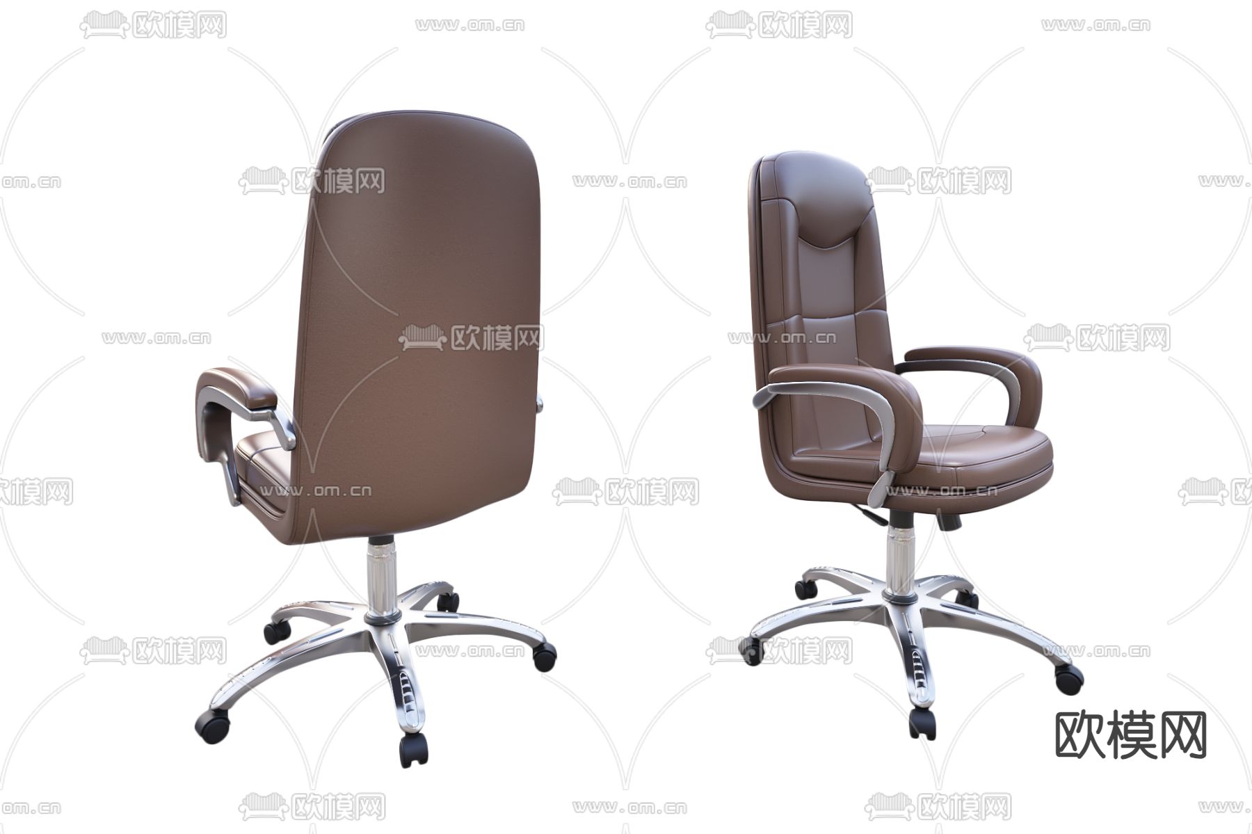 皮革办公椅 大班椅 老板椅3d模型下载（渲染图3）