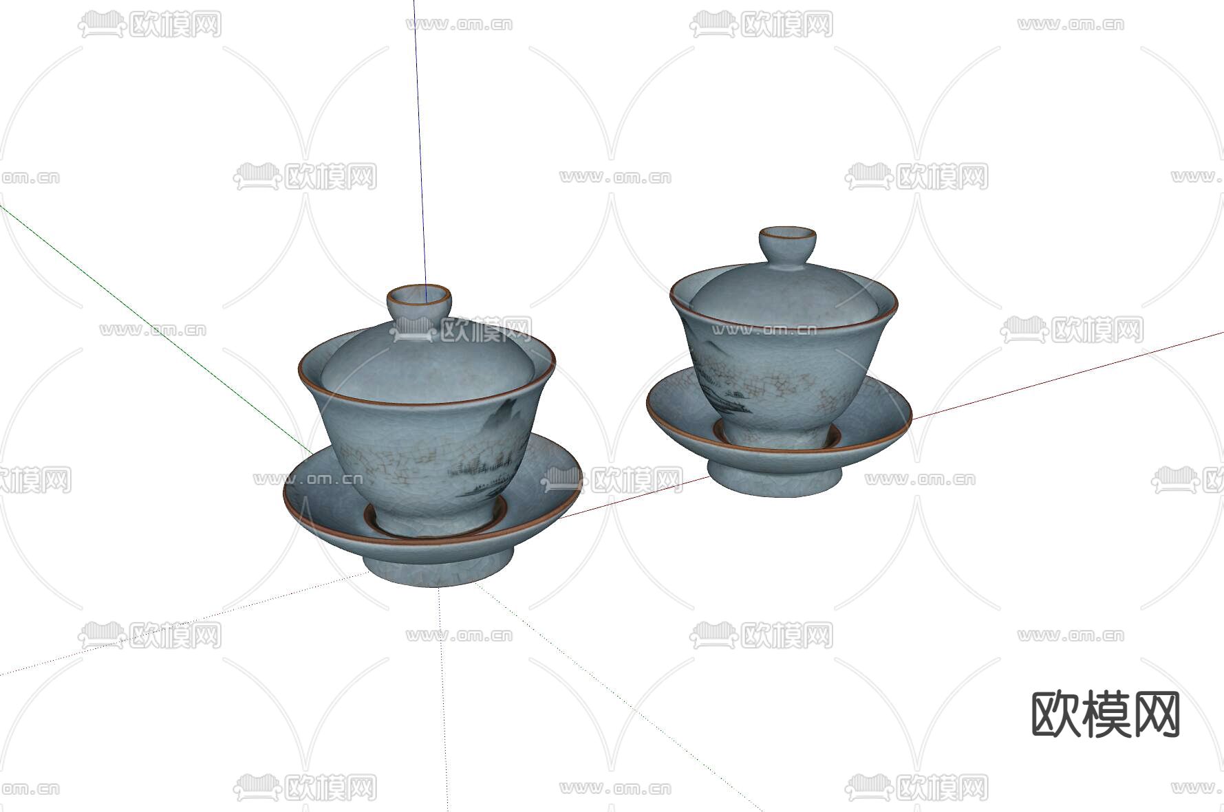 瓷器 茶具 茶杯su模型下载（渲染图1）