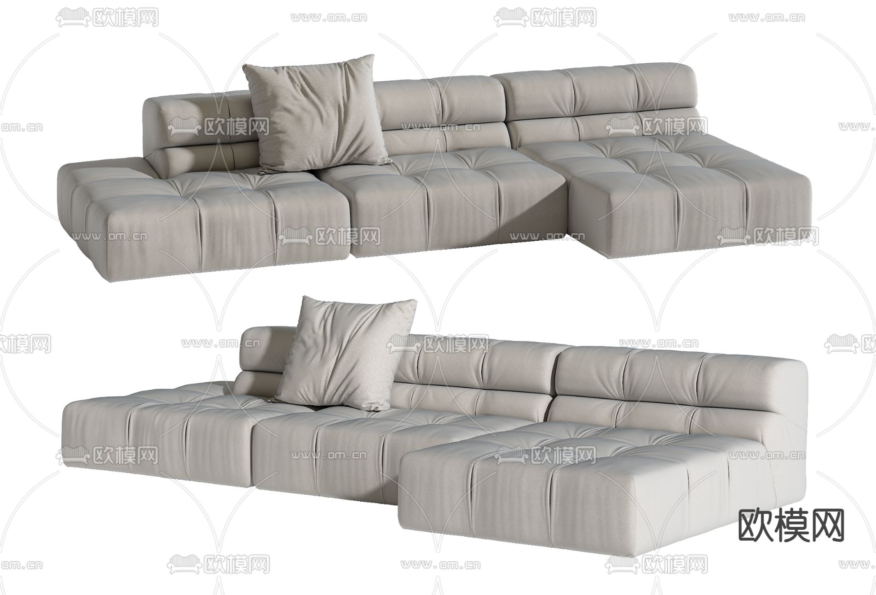 B&B 转角沙发 三人沙发3d模型下载