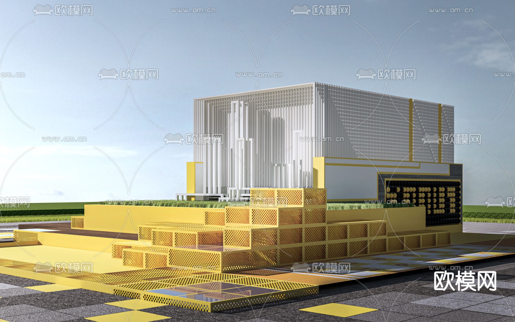 电箱装饰 电箱围挡su模型下载（渲染图2）