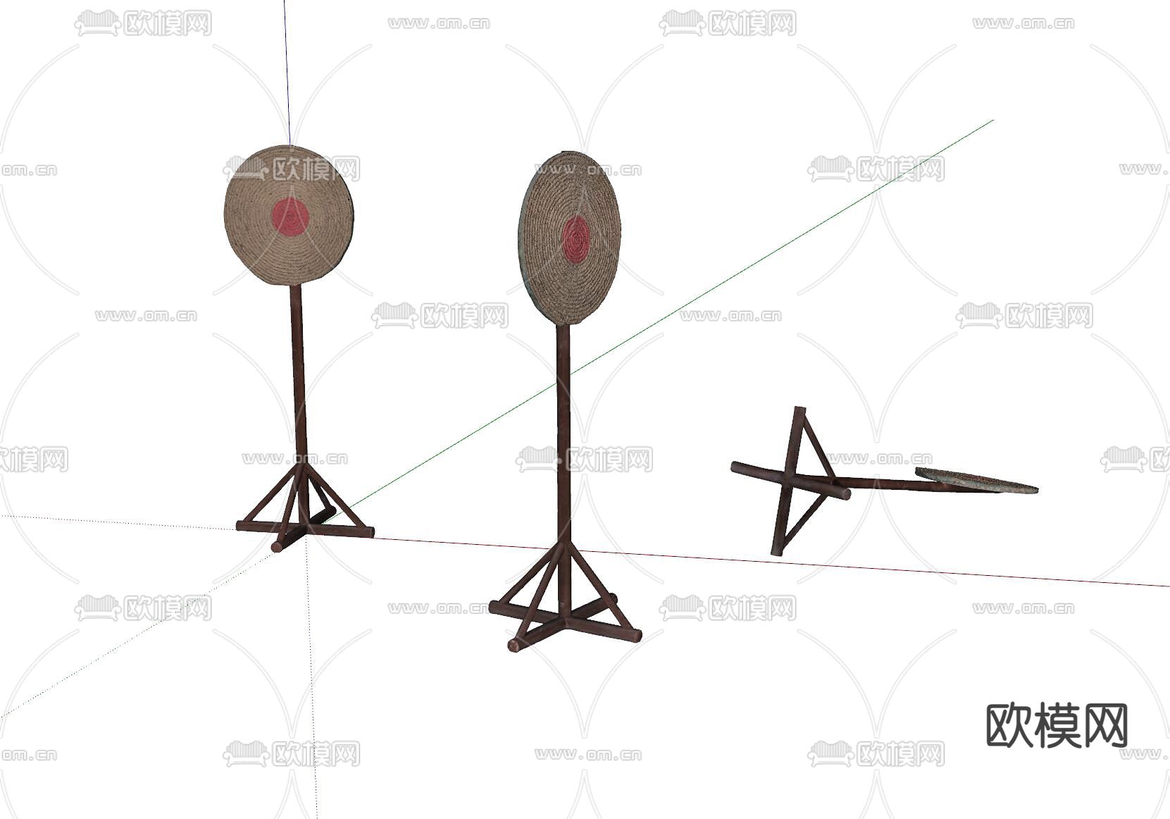 古代箭靶子su模型下载（渲染图2）