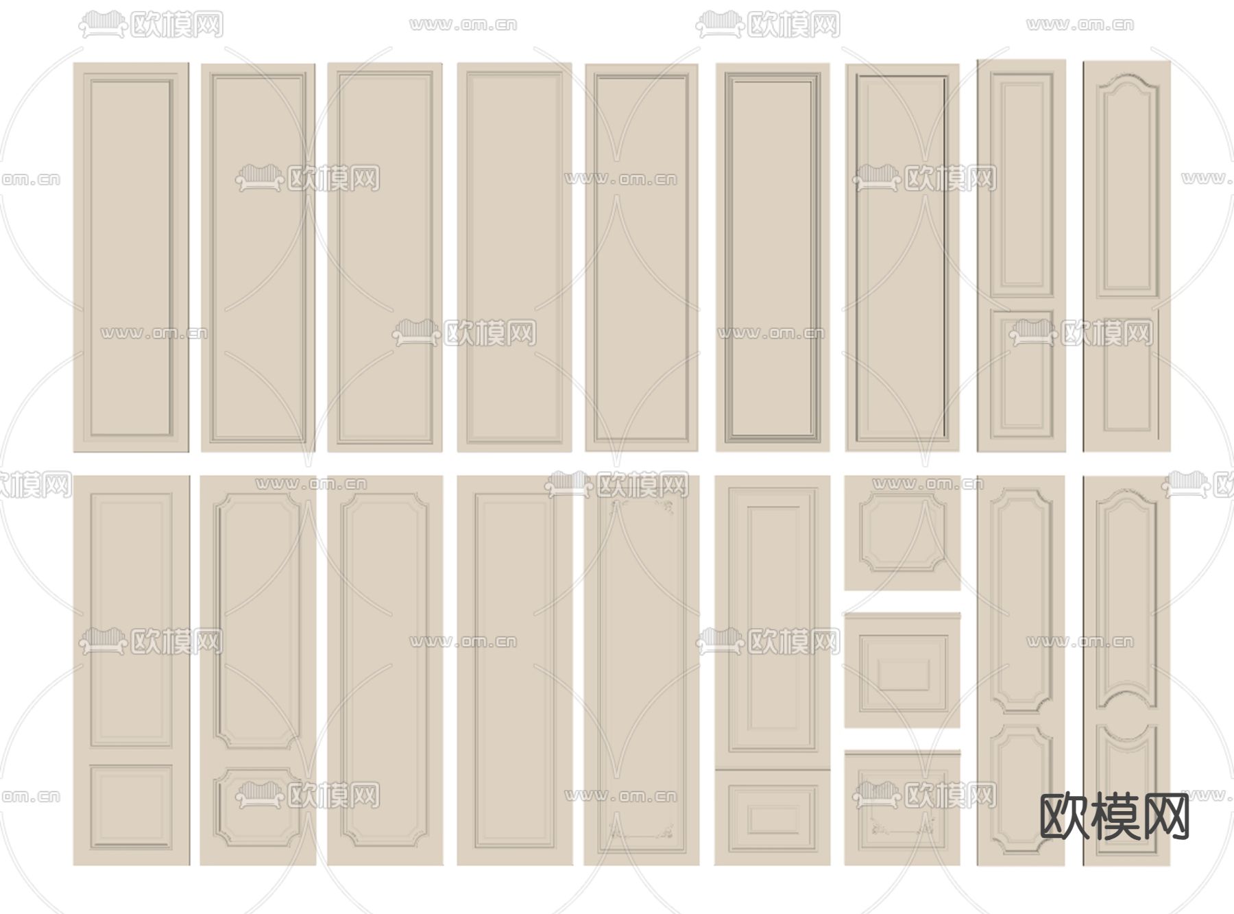欧式护墙板su模型下载（渲染图1）