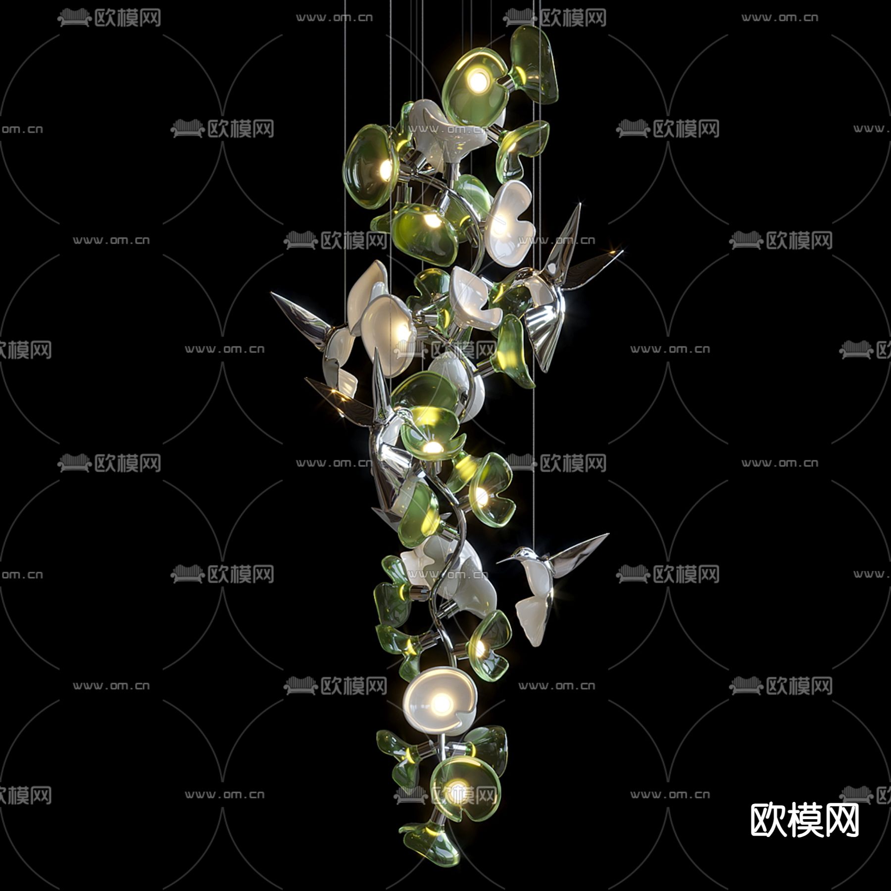 轻奢吊灯 风铃装饰灯3d模型下载