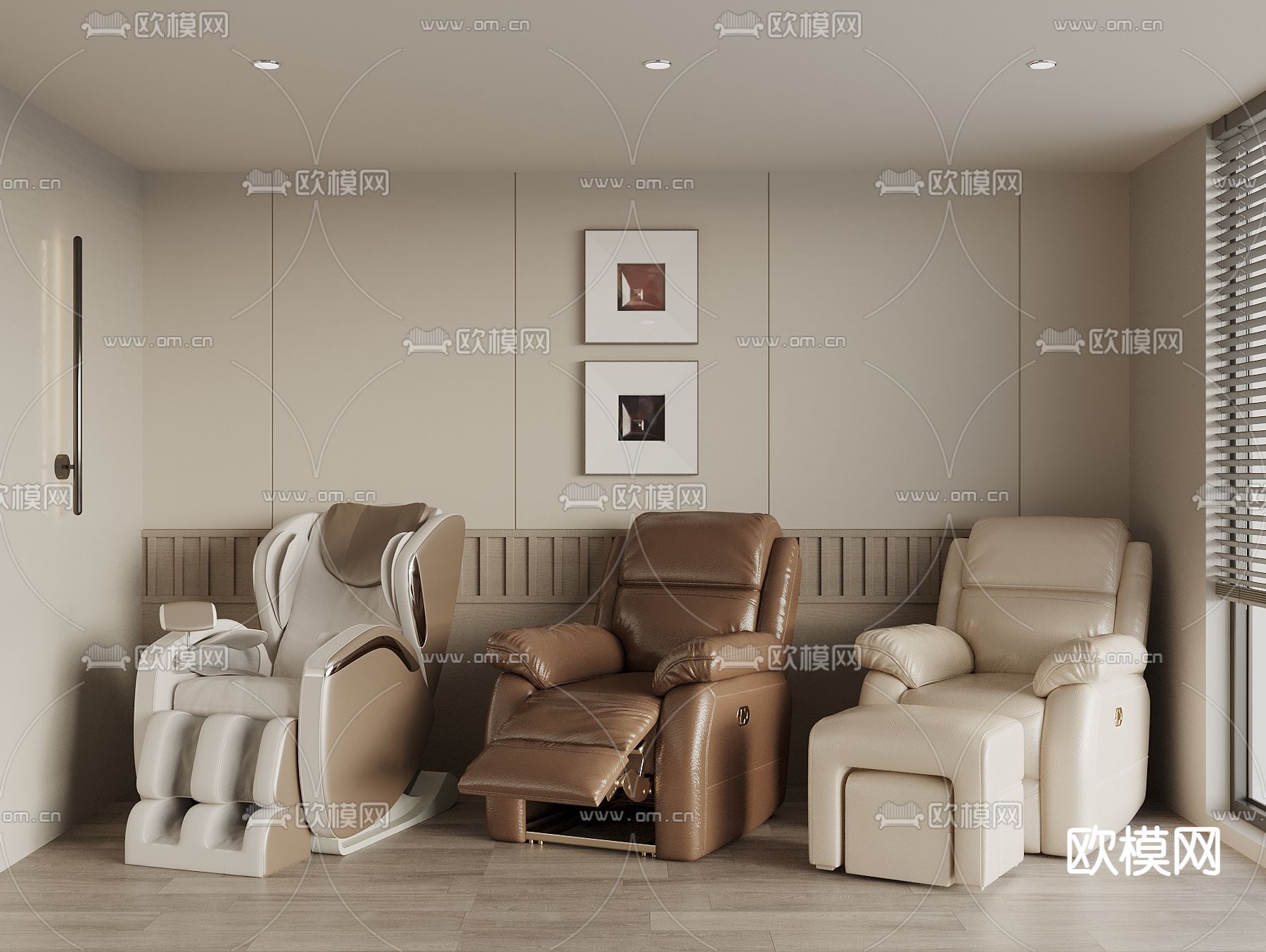 按摩椅 足疗椅 按摩沙发 沐足椅3d模型下载