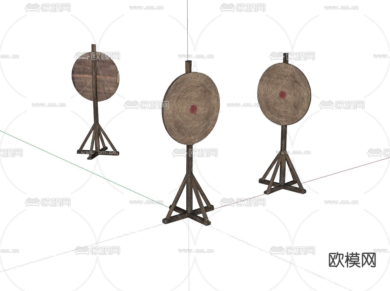 古代箭靶子su模型下载（渲染图1）
