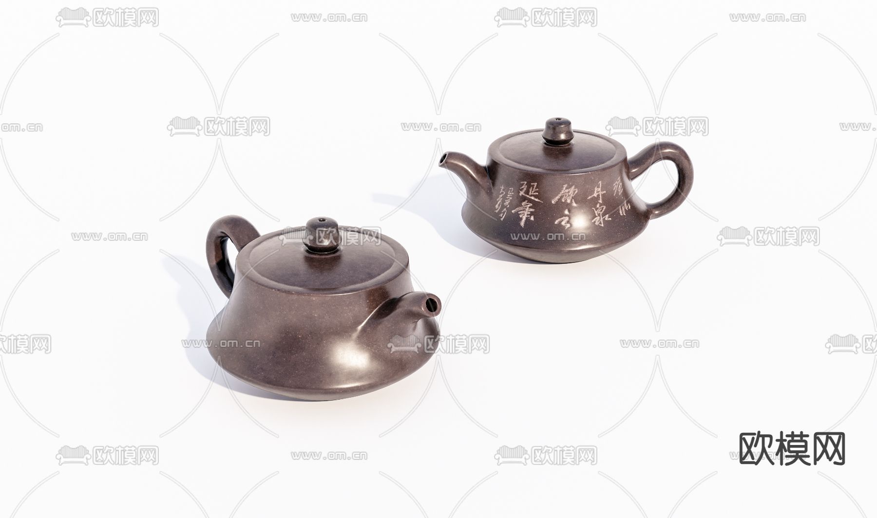 新中式瓷器 茶壶su模型下载（渲染图2）