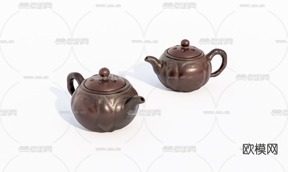新中式瓷器 茶壶su模型下载(渲染图2)