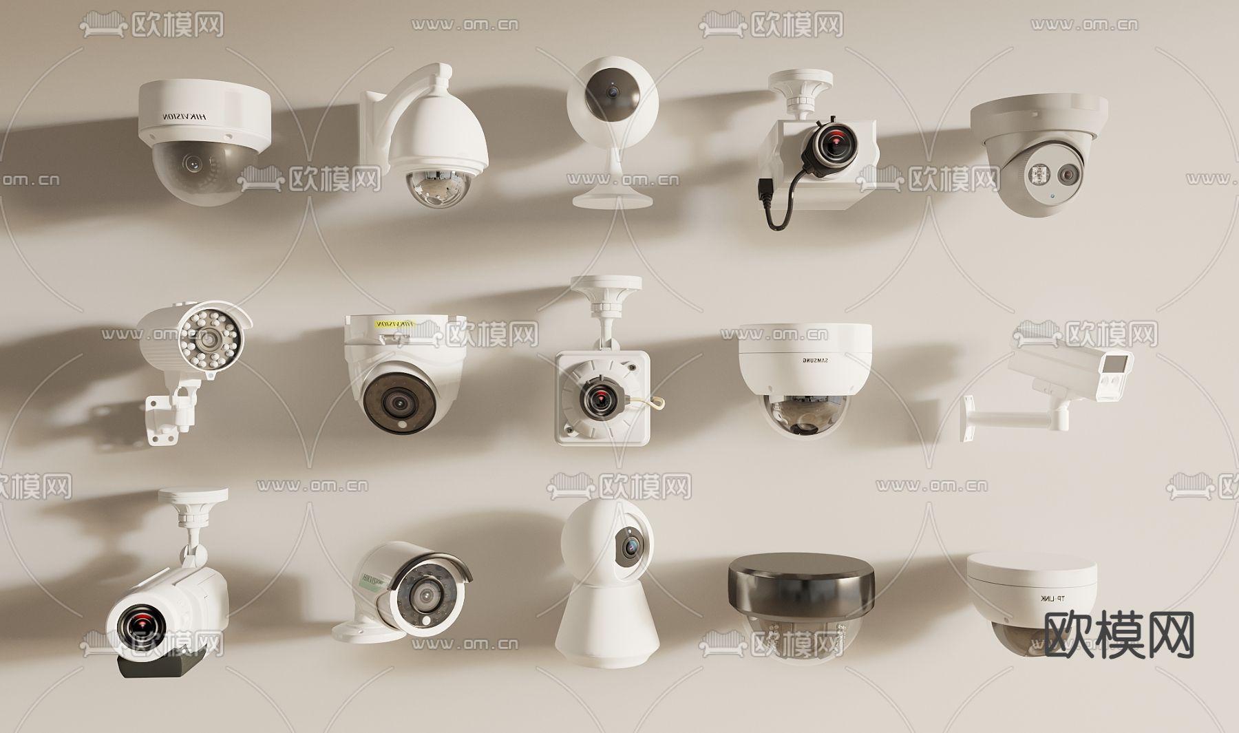 安防监控 摄像头 监控器3d模型下载