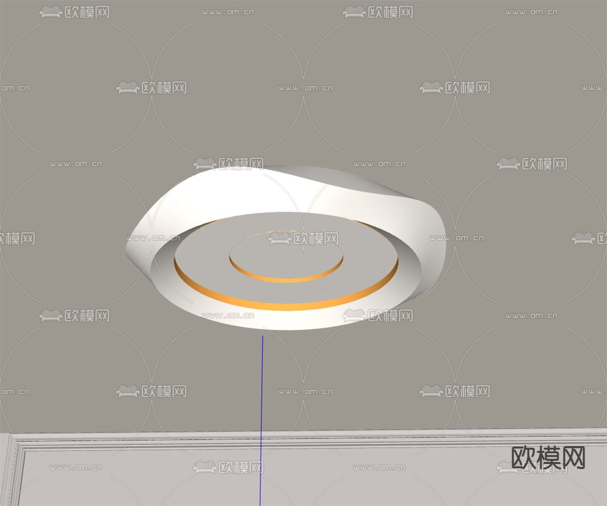 奶油风吸顶灯su模型下载（渲染图1）