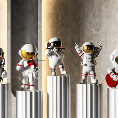  太空人 宇航员摆件su模型 