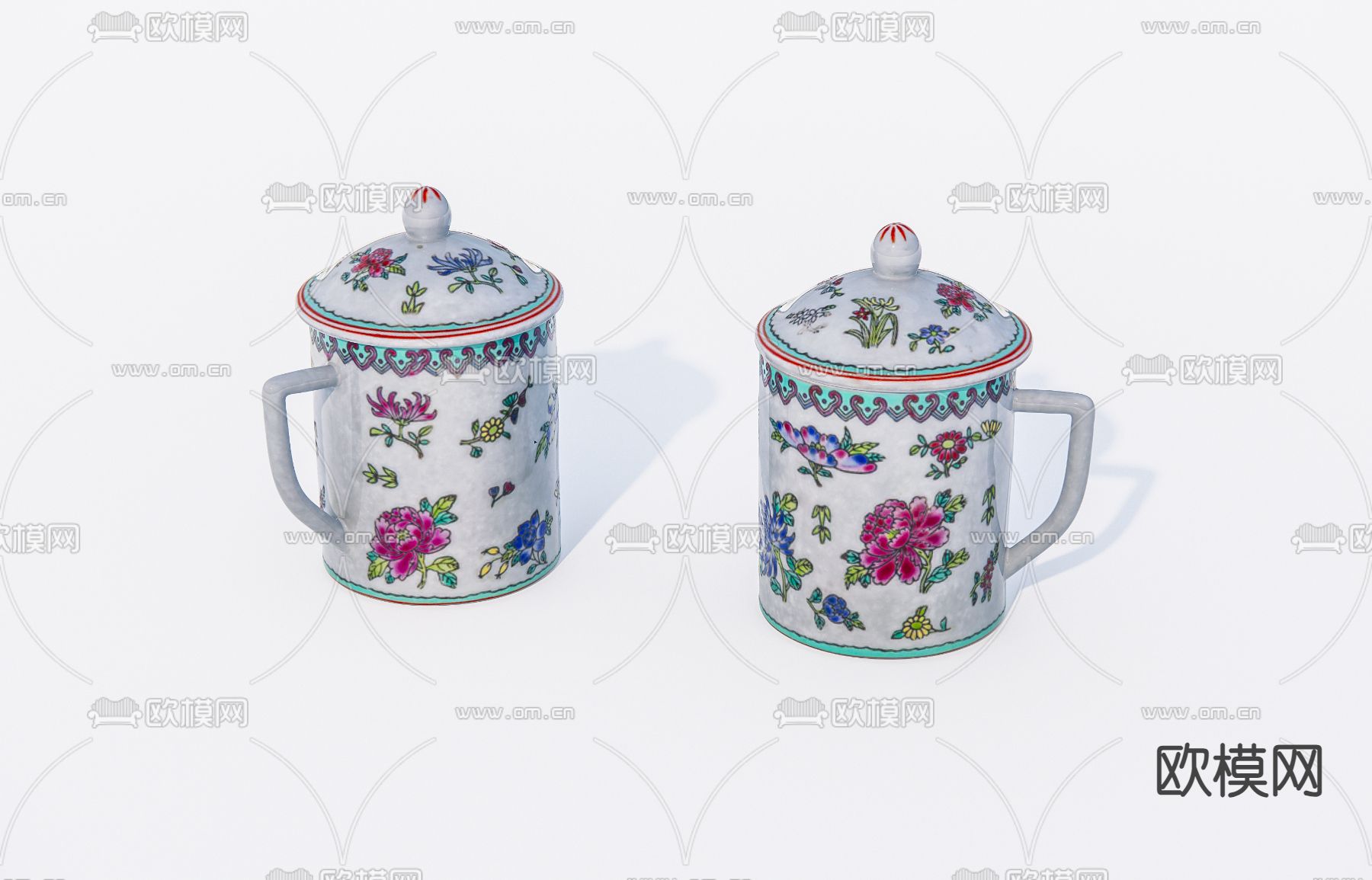 瓷器 茶具 茶杯su模型下载（渲染图2）