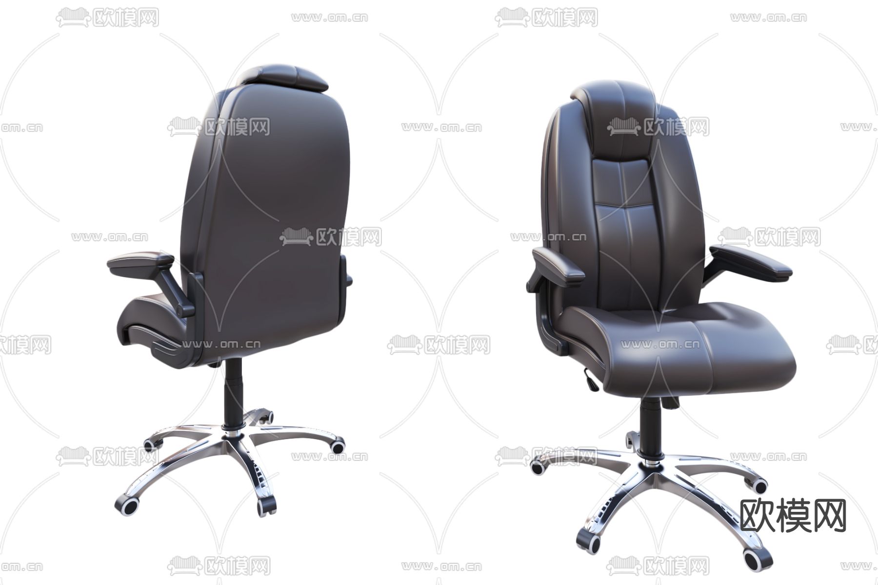 皮革办公椅 大班椅 老板椅3d模型下载（渲染图2）