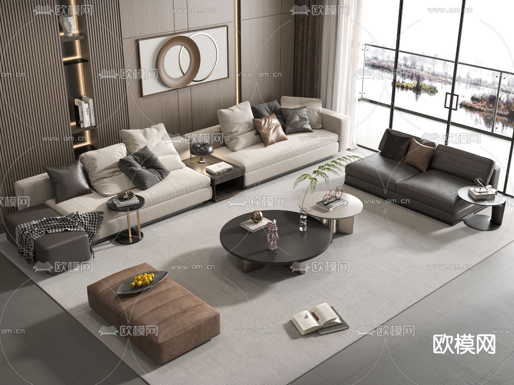 Minotti 组合沙发su模型下载（渲染图2）