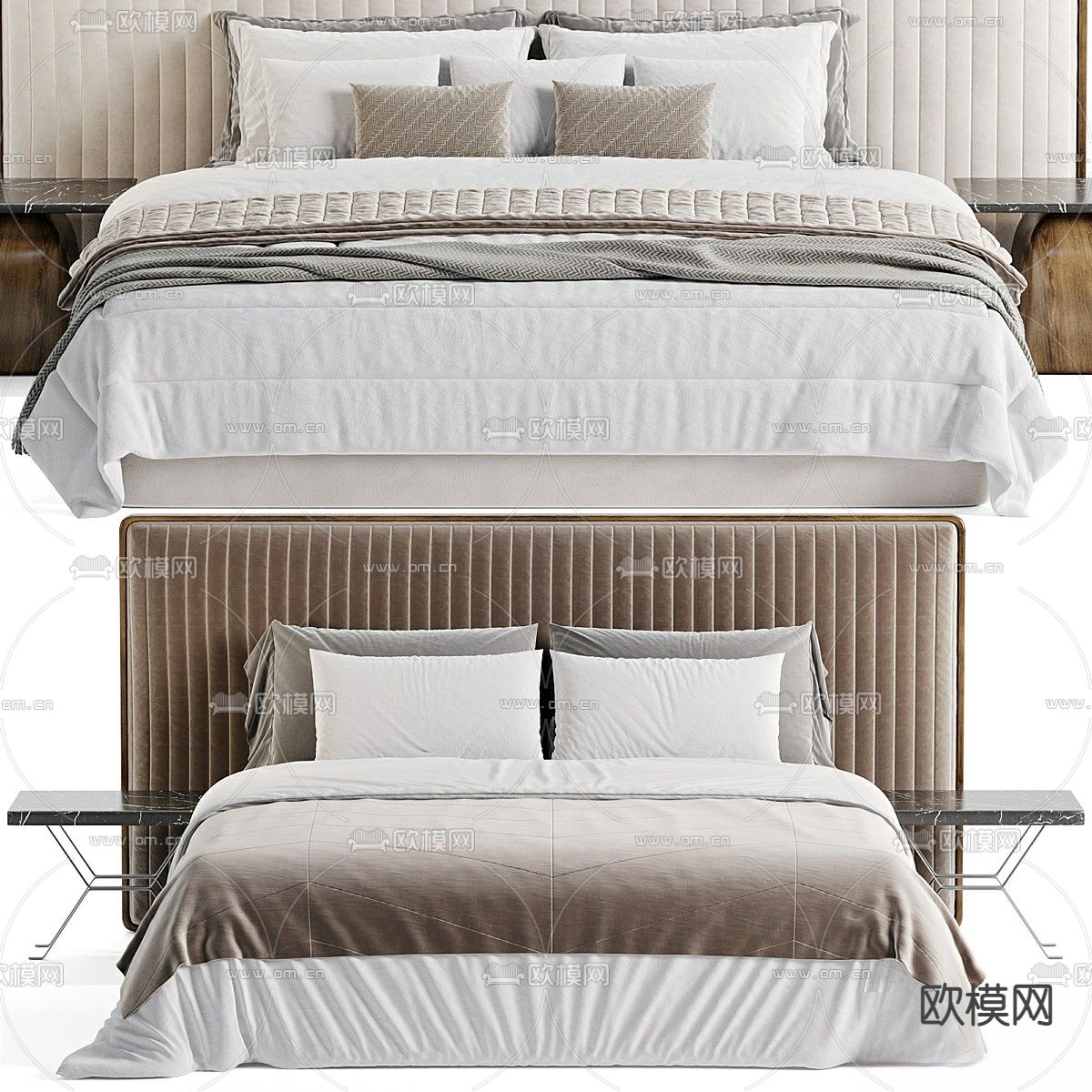 Molteni & C 双人床3d模型下载（渲染图4）