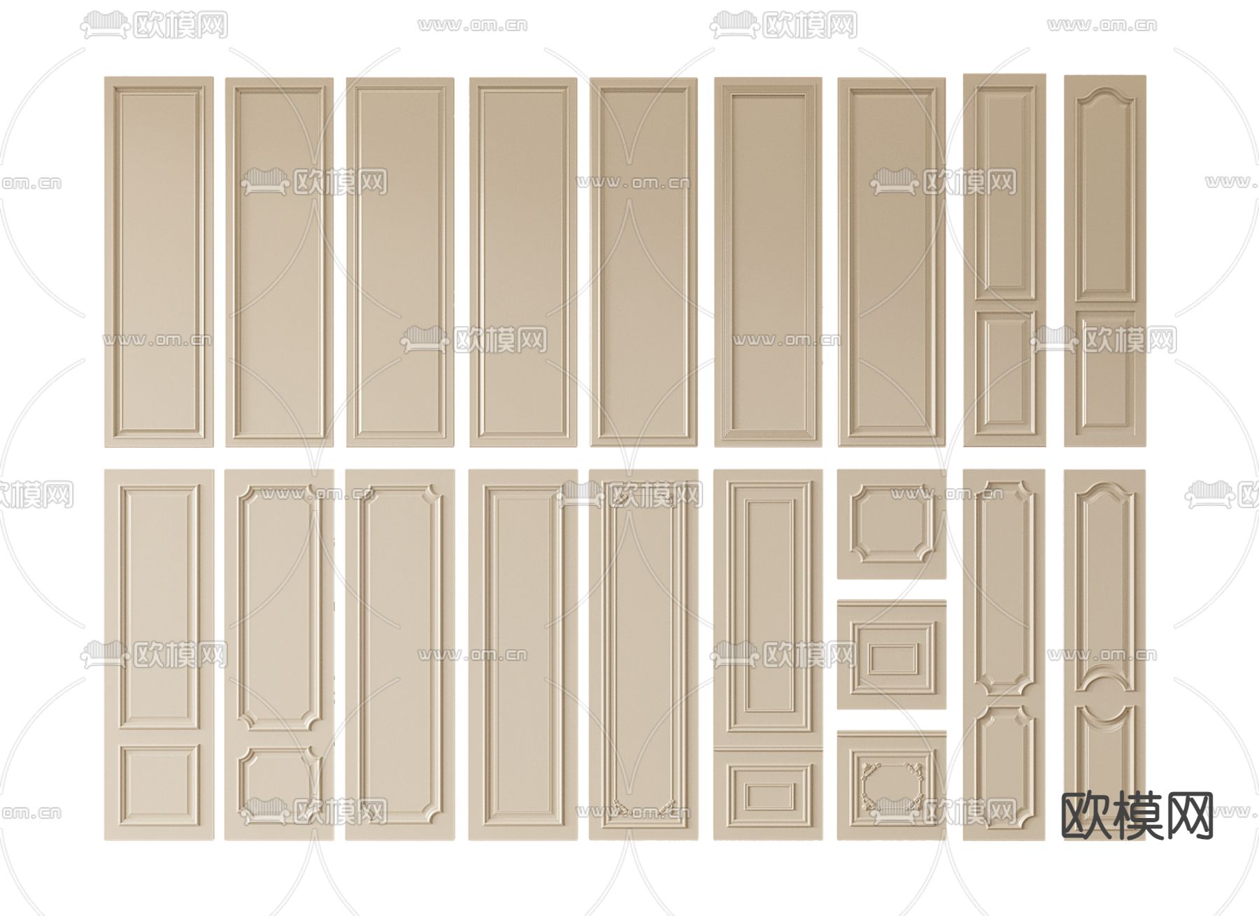 欧式护墙板su模型下载（渲染图2）